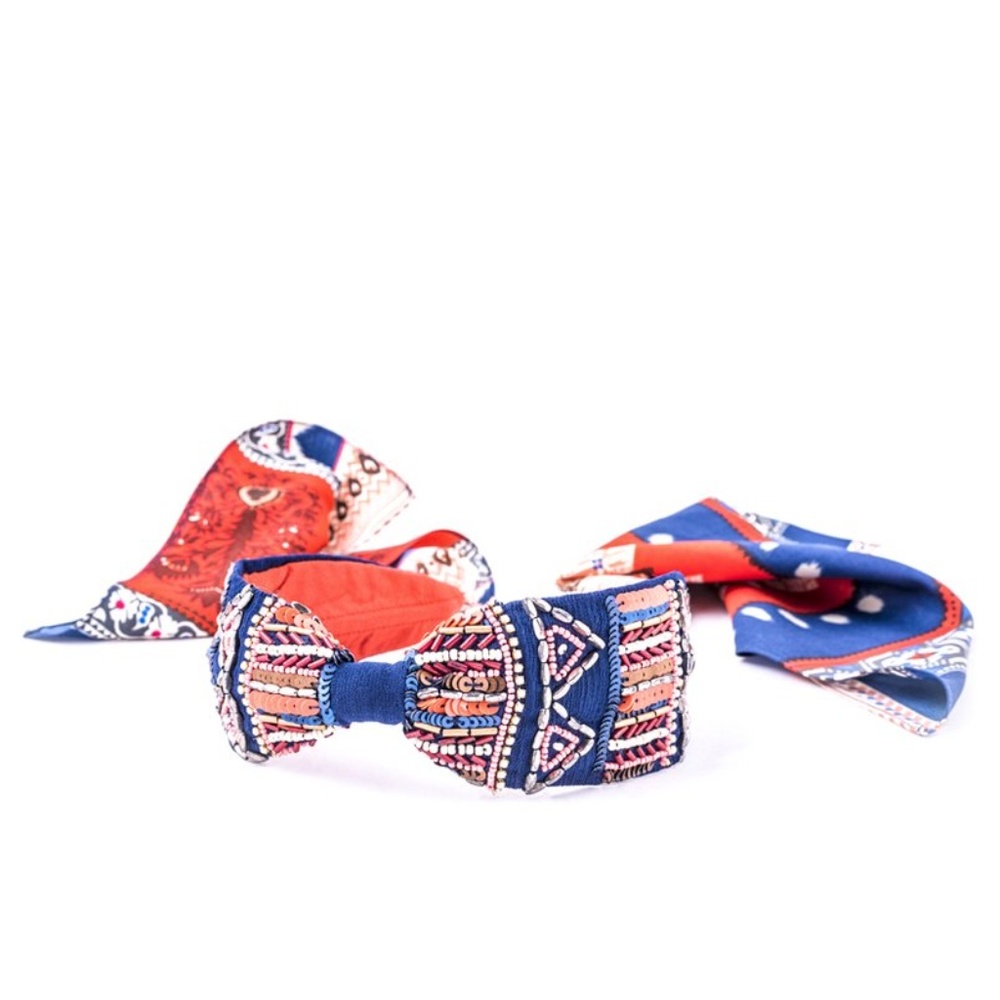 NamJosh Aztec Beaded Headband/Headscarf